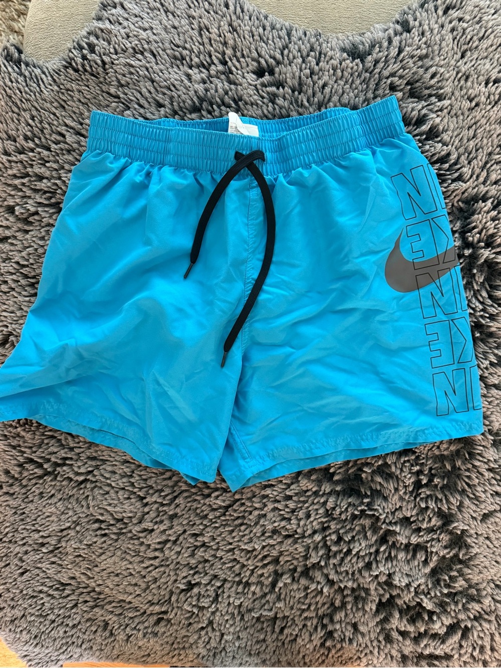 Nike Bright Blue Athletic Shorts with Black Drawstring